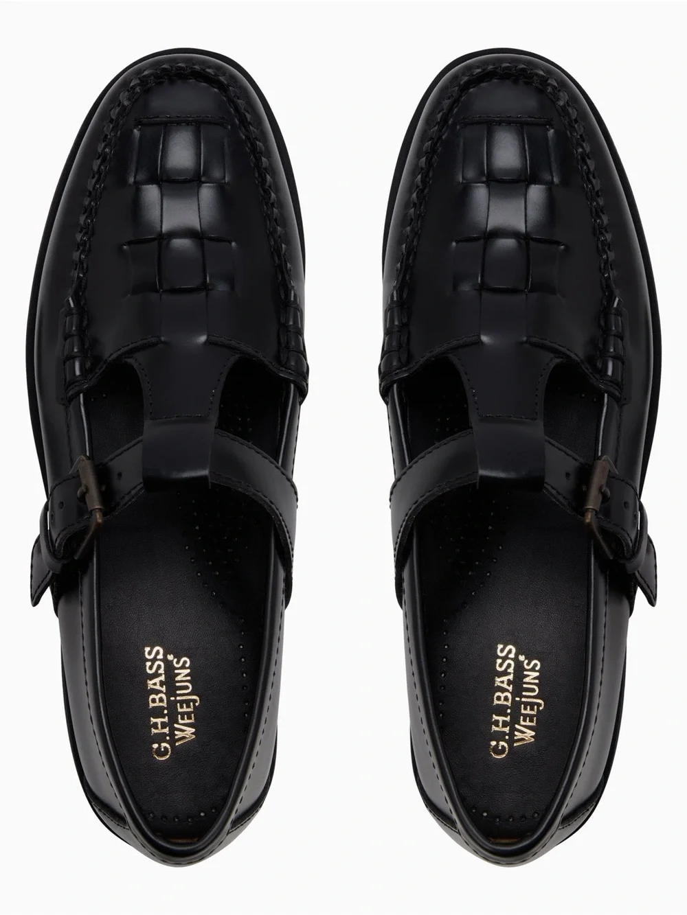 G.H. Bass & Co. Black Mary Jane Fisherman Super Lug Mary Jane Loafers - Picture 6 of 9